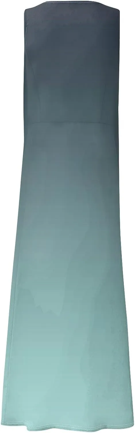 FlekmanArt Womens Summer Dresses Beach Long Dress Sleeveless Elegant Flowy Dresses Plus Size Loose Dress with Pockets