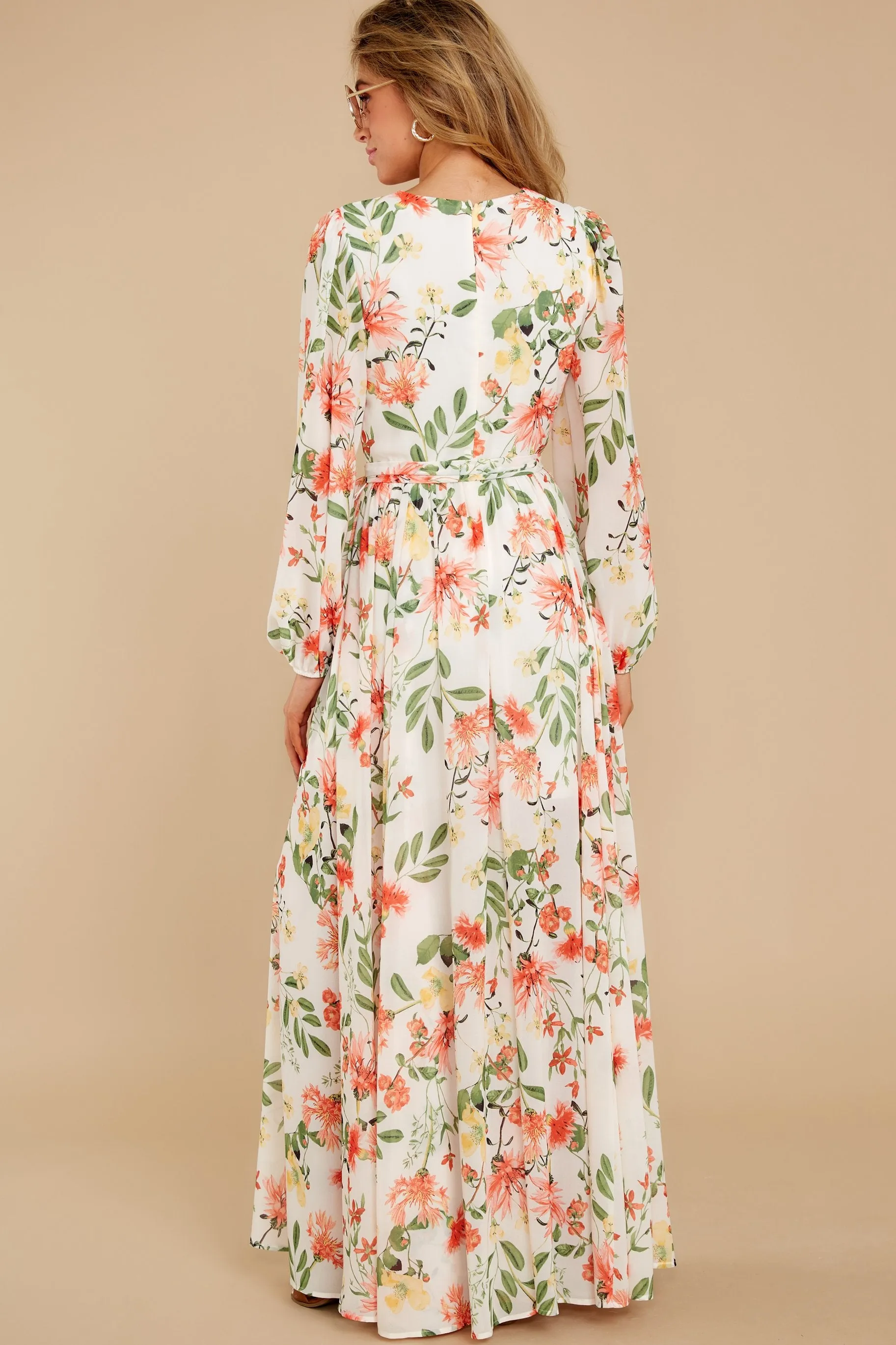 Flowers That Be Ivory Print Maxi Dress