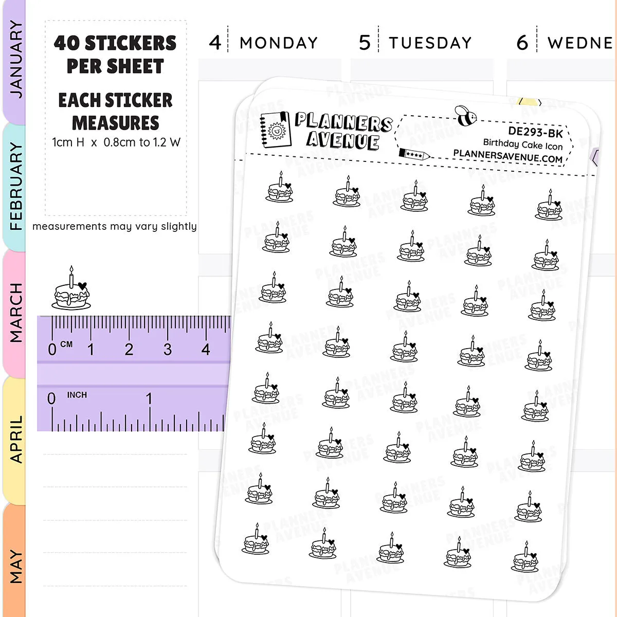Foiled Cake Mini Icon Stickers