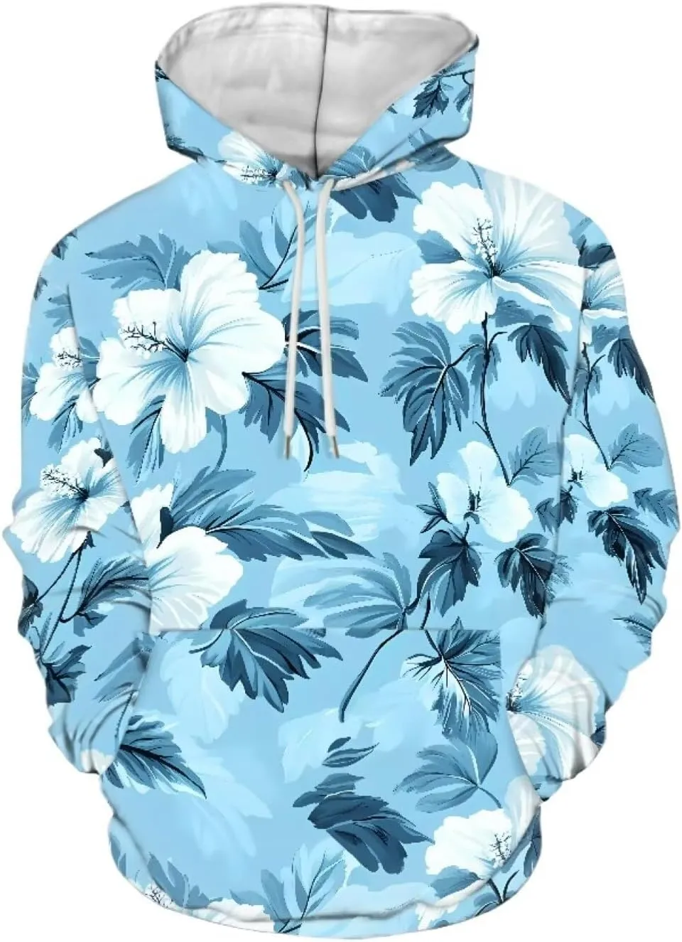 Forchrinse Green Palm Tree Sea Beach Mens Hoodies Pullover Long Sleeve Fleece Hoodie Cozy Sport Casual Outwear