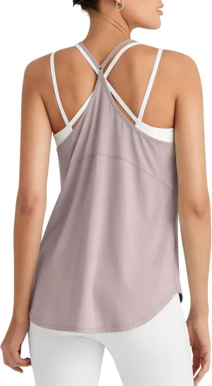 G4Free Womens Muscle Workout Tank Top Lightweight Athletic Gym Tops Fast Dry Racerback Running Tanks