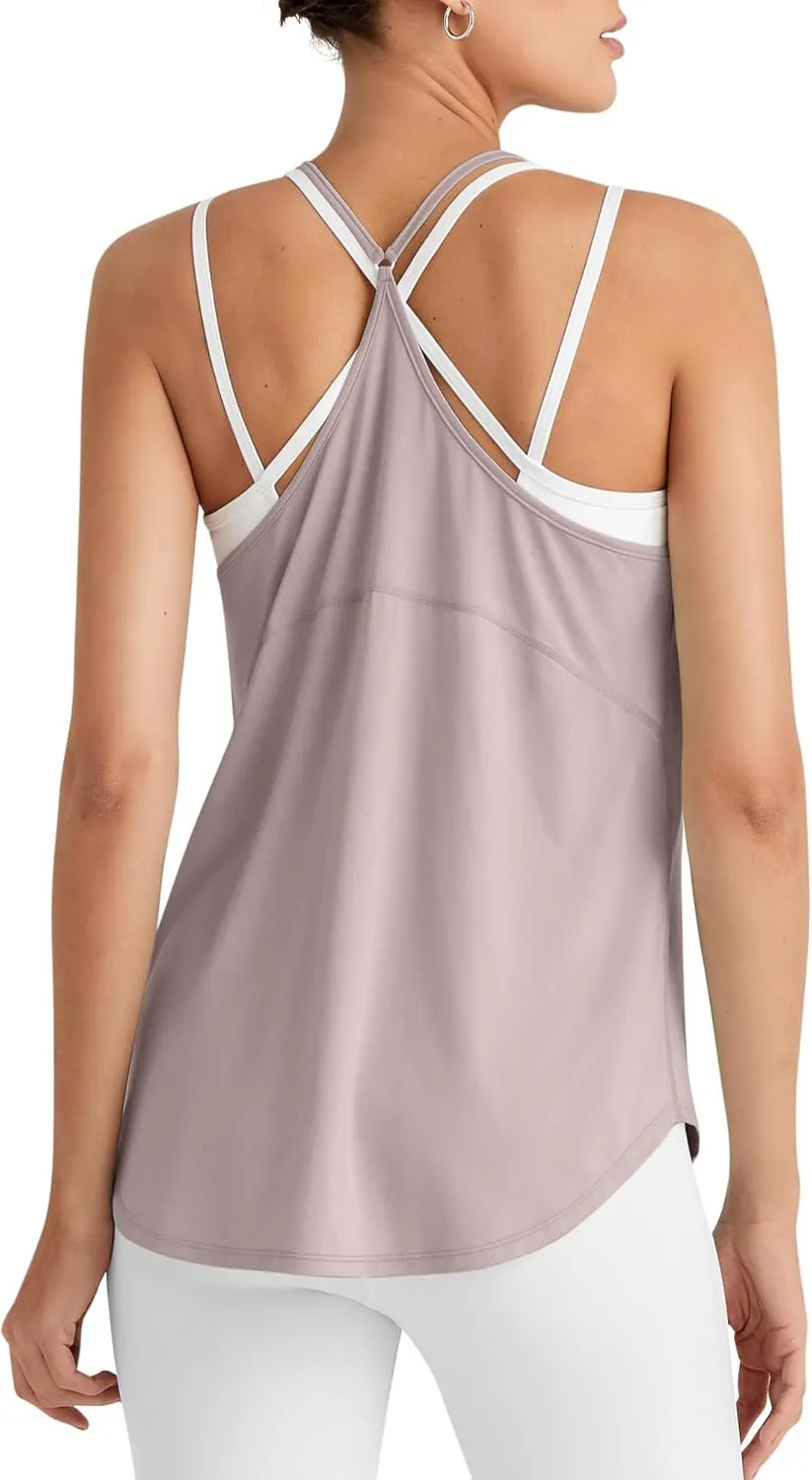 G4Free Womens Muscle Workout Tank Top Lightweight Athletic Gym Tops Fast Dry Racerback Running Tanks