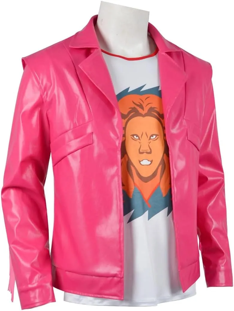 Garrett Garrison Costume Pink Fringe Leather Jacket and Accessory Garrett the Garbage Man Costume Halloween Set