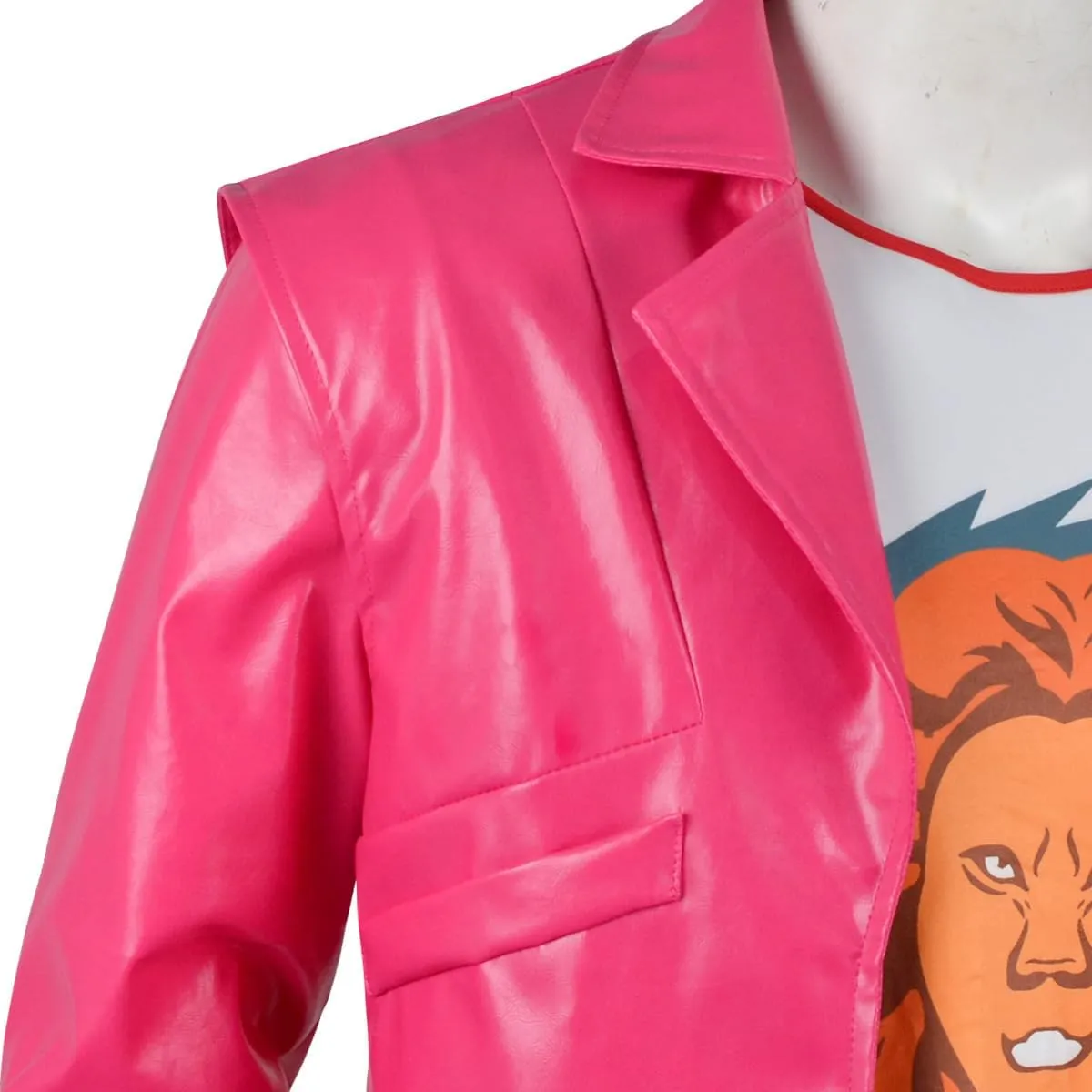 Garrett Garrison Costume Pink Fringe Leather Jacket and Accessory Garrett the Garbage Man Costume Halloween Set