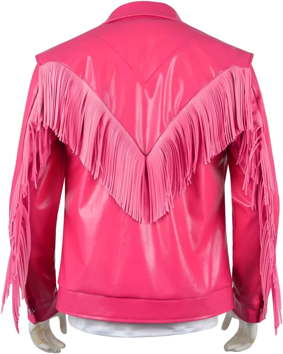 Garrett Garrison Costume Pink Fringe Leather Jacket and Accessory Garrett the Garbage Man Costume Halloween Set