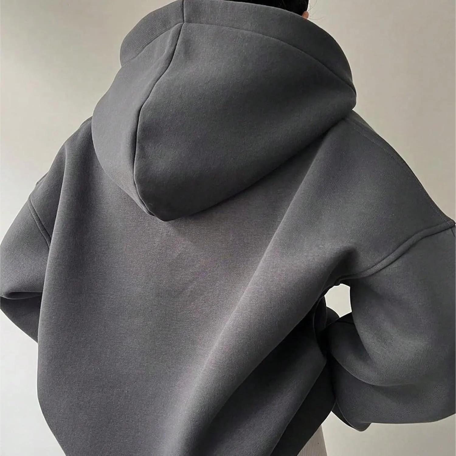 Gladtbser Women's Loose Casual Hoodies Sport Pullover Oversized Cozy Hooded Sweatshirt Fall Winter Outfits Long Sleeve Tops