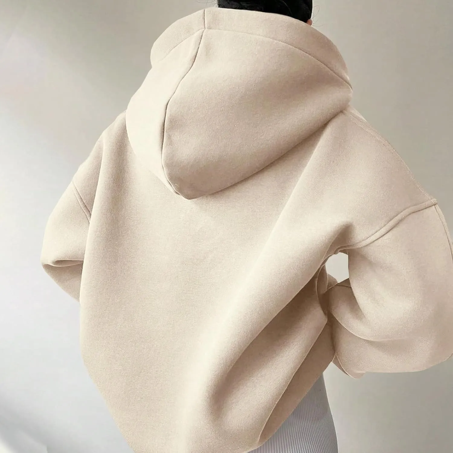 Gladtbser Women's Loose Casual Hoodies Sport Pullover Oversized Cozy Hooded Sweatshirt Fall Winter Outfits Long Sleeve Tops