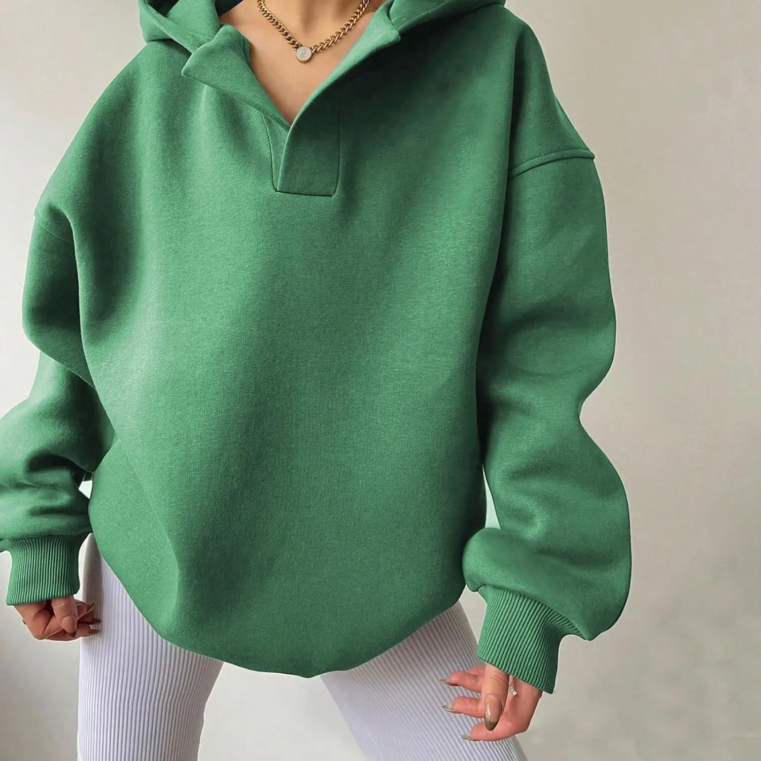 Gladtbser Women's Loose Casual Hoodies Sport Pullover Oversized Cozy Hooded Sweatshirt Fall Winter Outfits Long Sleeve Tops