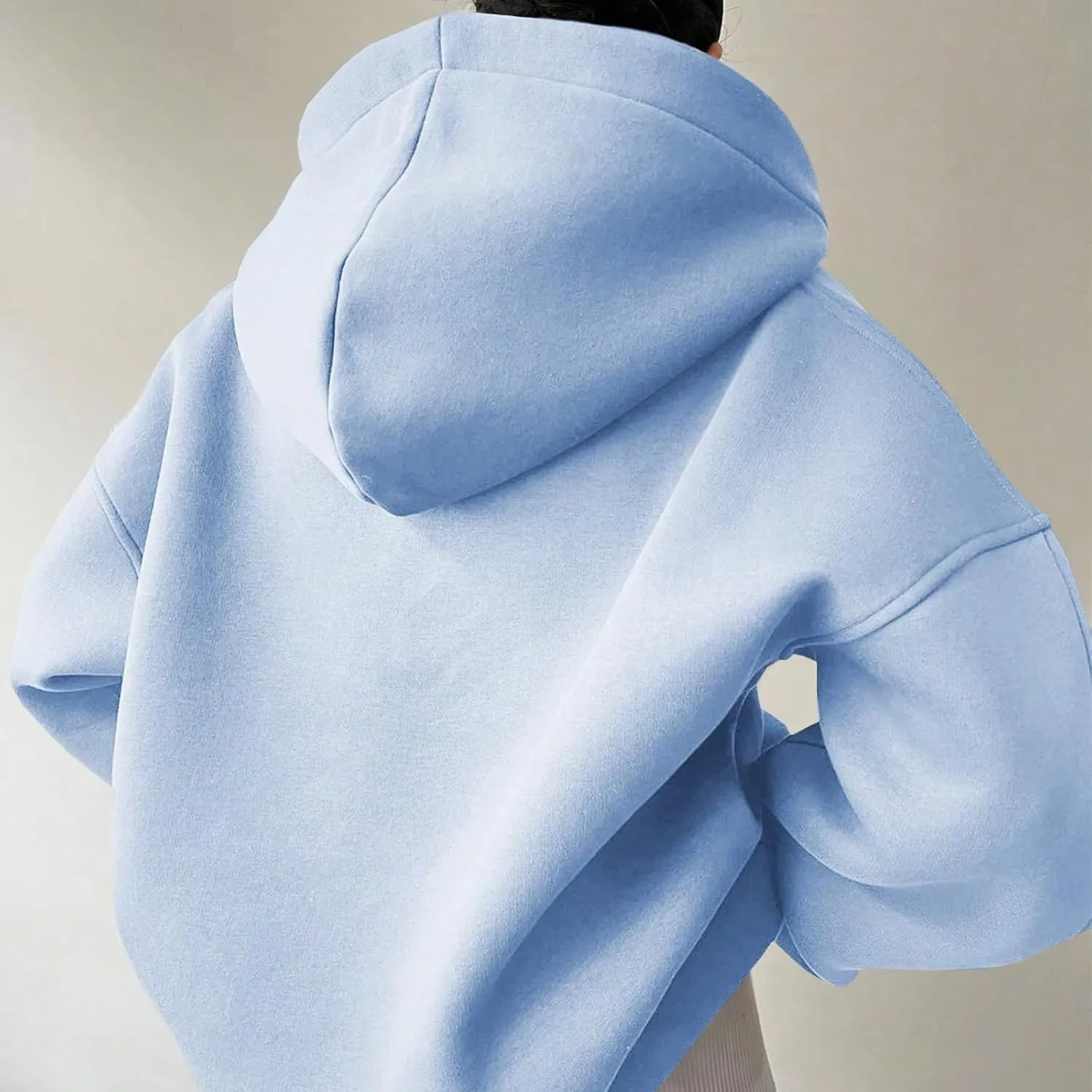 Gladtbser Women's Loose Casual Hoodies Sport Pullover Oversized Cozy Hooded Sweatshirt Fall Winter Outfits Long Sleeve Tops