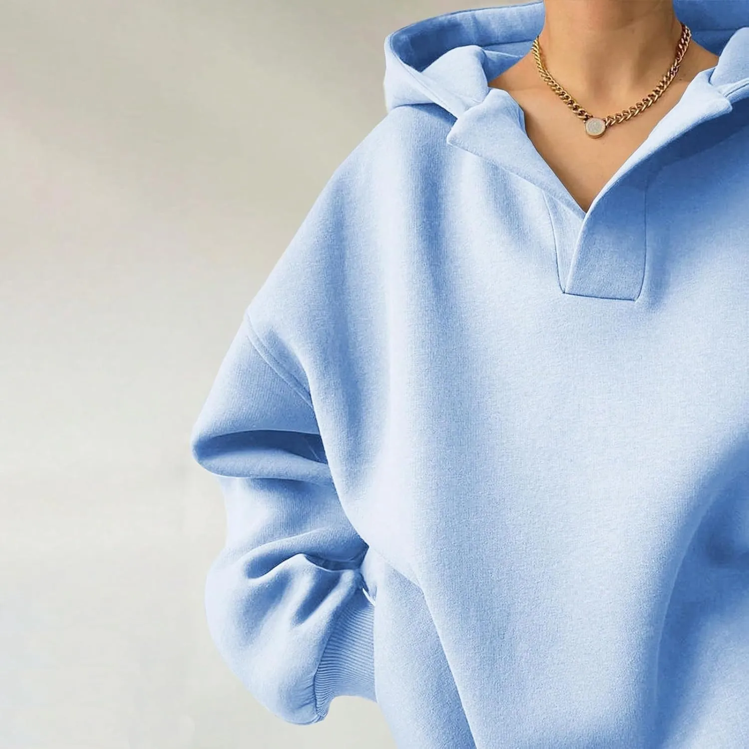 Gladtbser Women's Loose Casual Hoodies Sport Pullover Oversized Cozy Hooded Sweatshirt Fall Winter Outfits Long Sleeve Tops