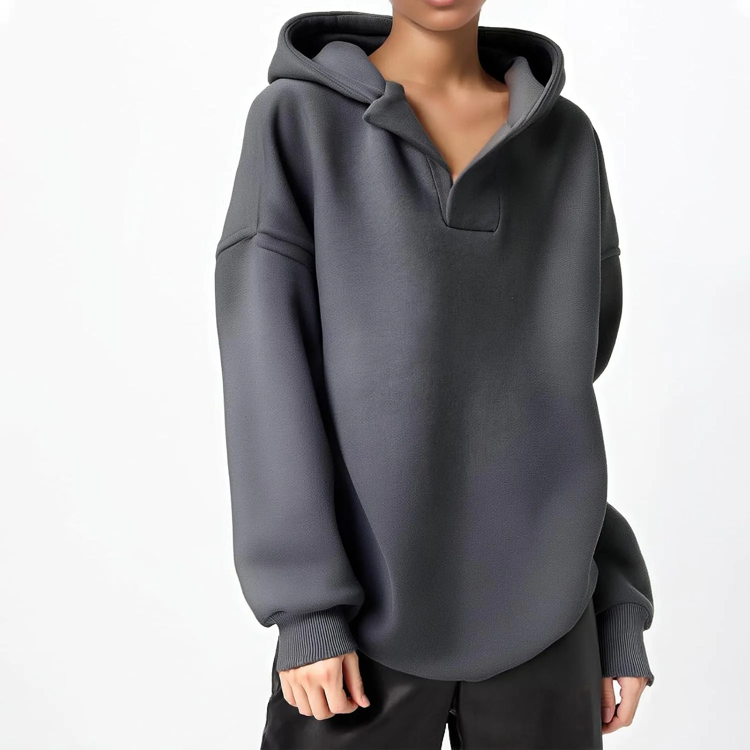Gladtbser Women's Loose Casual Hoodies Sport Pullover Oversized Cozy Hooded Sweatshirt Fall Winter Outfits Long Sleeve Tops