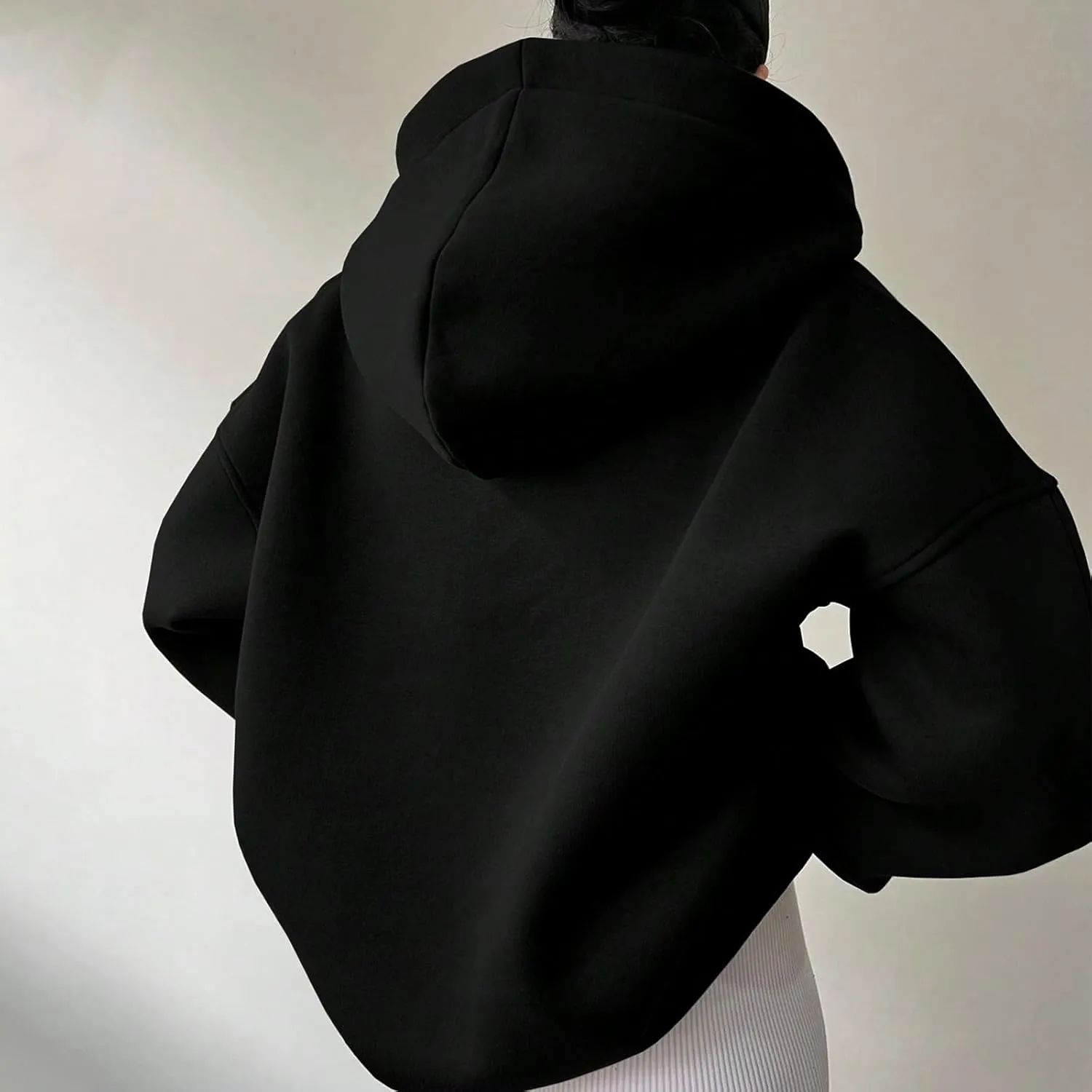 Gladtbser Women's Loose Casual Hoodies Sport Pullover Oversized Cozy Hooded Sweatshirt Fall Winter Outfits Long Sleeve Tops