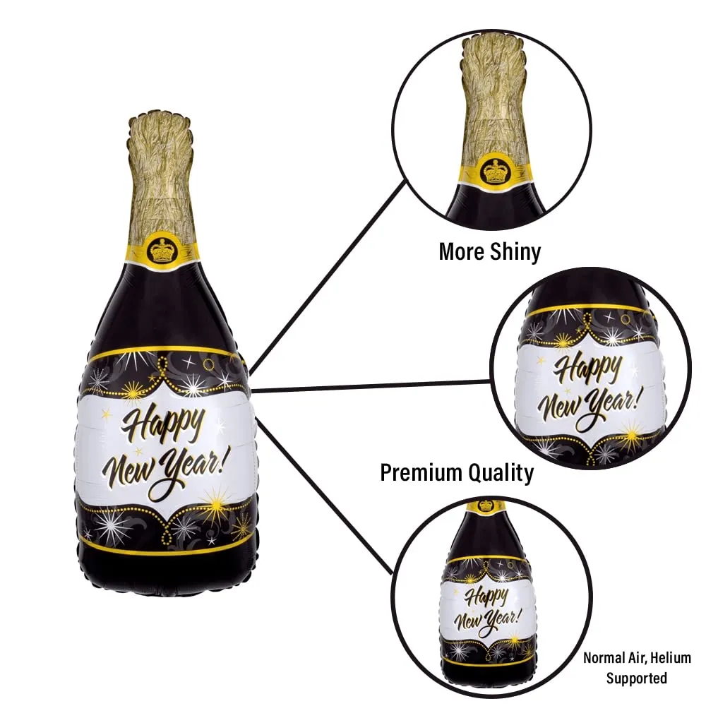 Golden Happy New Year 2024 Foil Balloon Kit - Pack of 57 Pcs - DIY Decoration Party Kit Party Supplies Make The Event Unforgettable and Absolutely Memorable