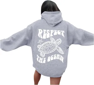 Graphic Crewneck Sweatshirts Women Pullover Ocean Beach Sunset Hoodie - Ocean Beach Hoodie Aesthetic