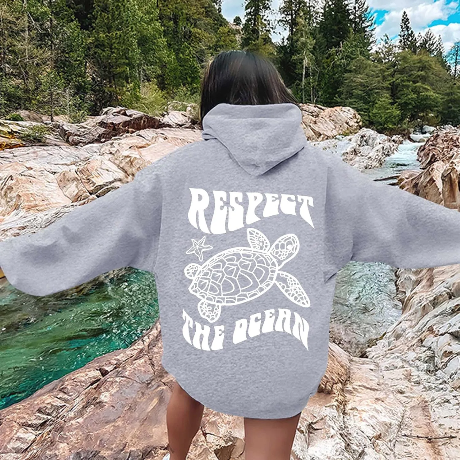 Graphic Crewneck Sweatshirts Women Pullover Ocean Beach Sunset Hoodie - Ocean Beach Hoodie Aesthetic