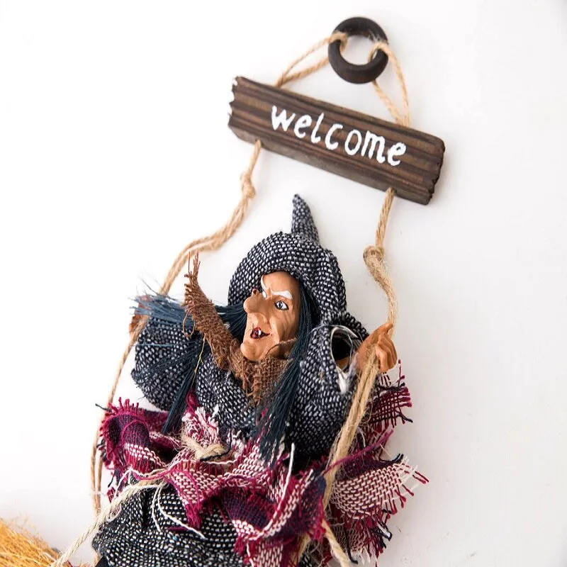 Halloween Hanging Doll Decoration Ghost Witch Horror Scary Hanging Ghost Flying Witch Pendant Festival Bar Home Decoration