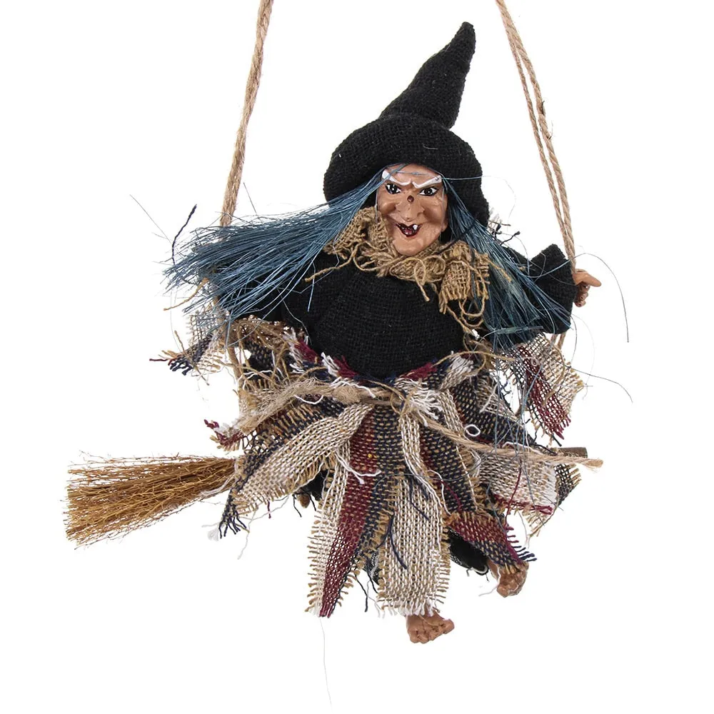 Halloween Hanging Doll Decoration Ghost Witch Horror Scary Hanging Ghost Flying Witch Pendant Festival Bar Home Decoration