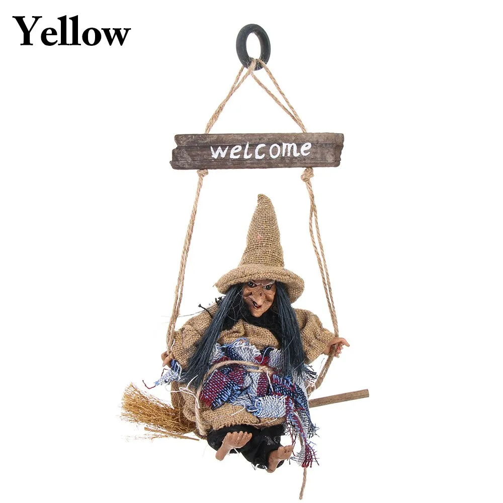 Halloween Hanging Doll Decoration Ghost Witch Horror Scary Hanging Ghost Flying Witch Pendant Festival Bar Home Decoration