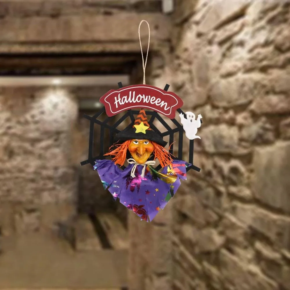 Halloween Hanging Doll Decoration Ghost Witch Horror Scary Hanging Ghost Flying Witch Pendant Festival Bar Home Decoration