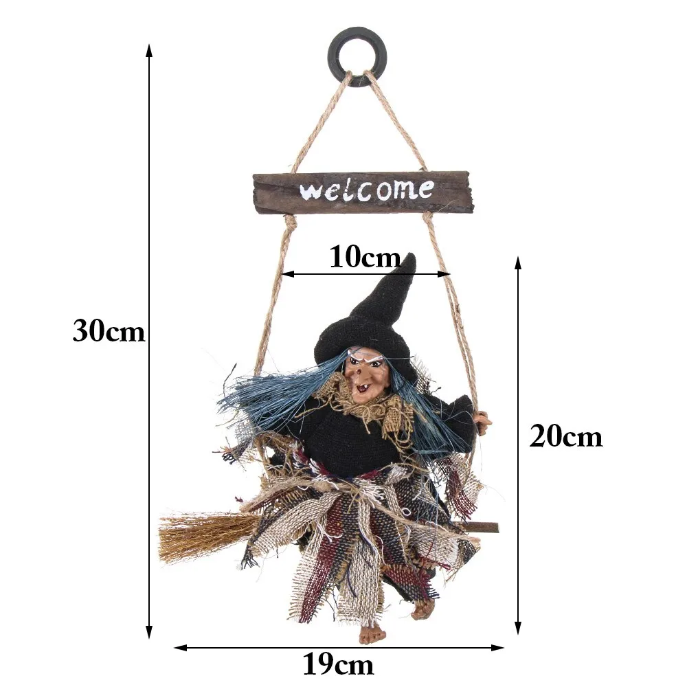 Halloween Hanging Doll Decoration Ghost Witch Horror Scary Hanging Ghost Flying Witch Pendant Festival Bar Home Decoration