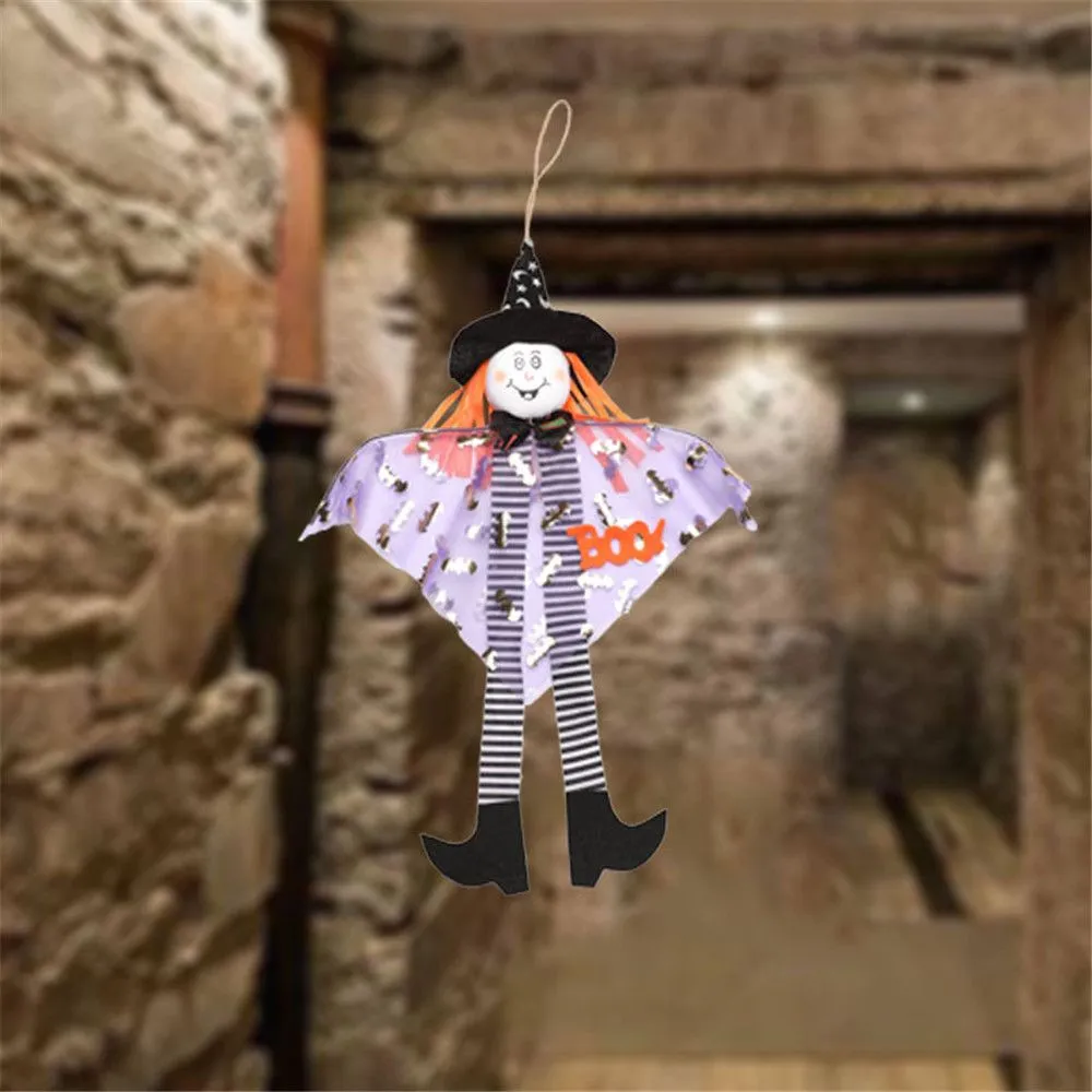 Halloween Hanging Doll Decoration Ghost Witch Horror Scary Hanging Ghost Flying Witch Pendant Festival Bar Home Decoration