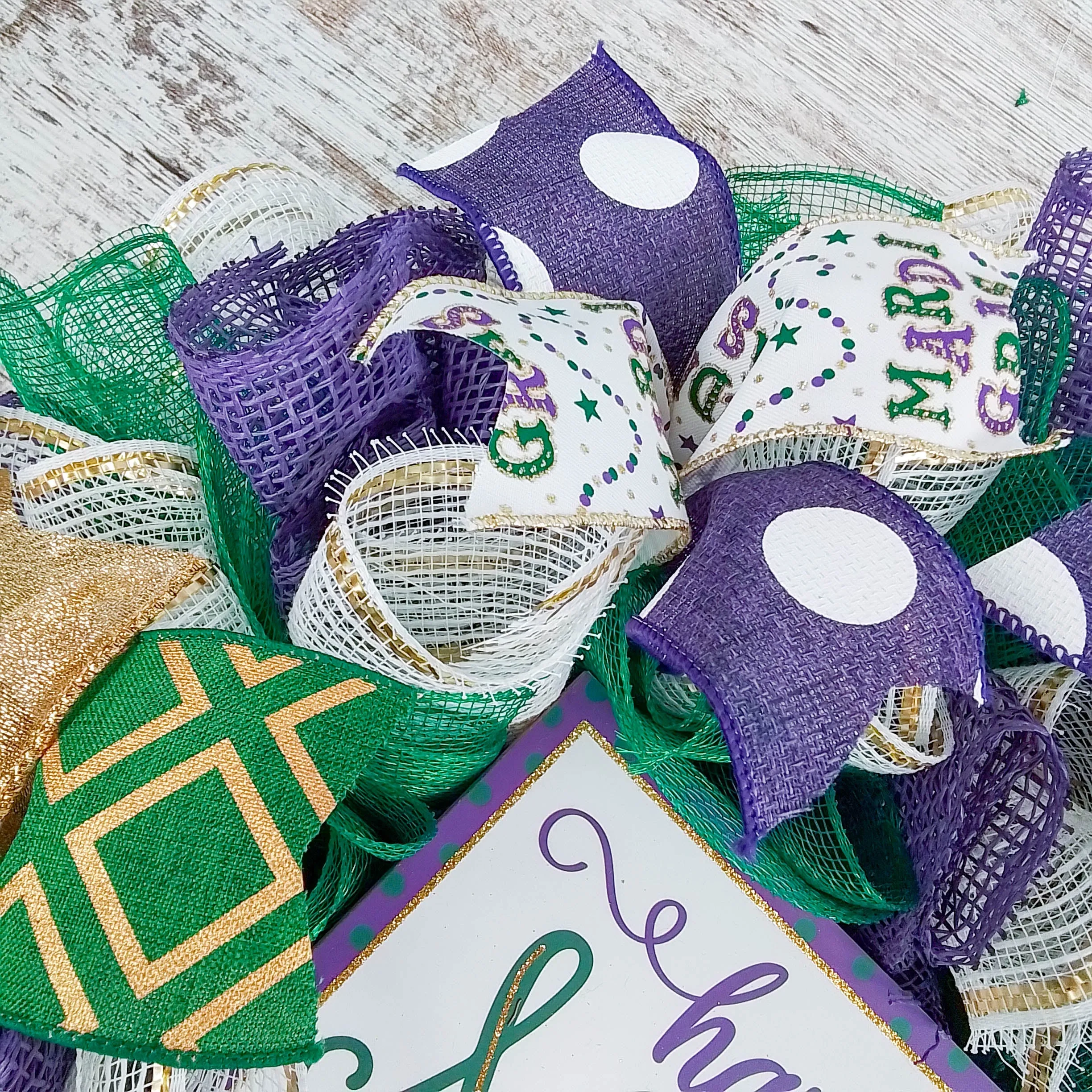 Happy Mardi Gras Wreath, Festive Louisiana Decor, Indoor/Outdoor Fat Tuesday Celebration
