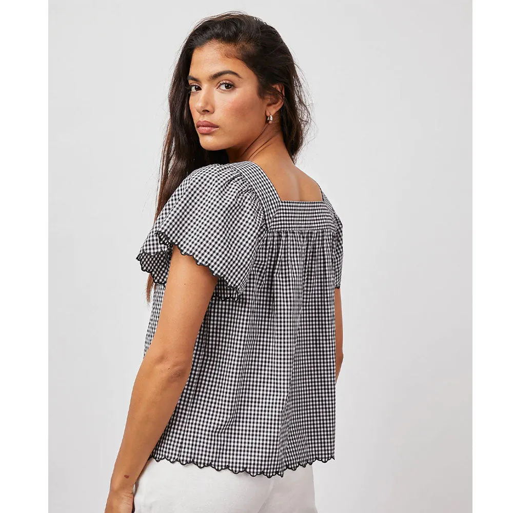 Harley Top Black Mini Gingham