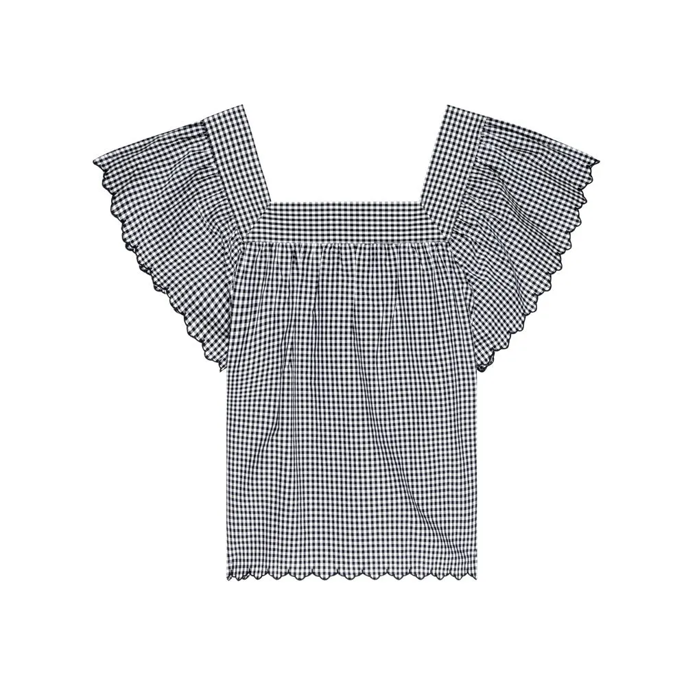 Harley Top Black Mini Gingham