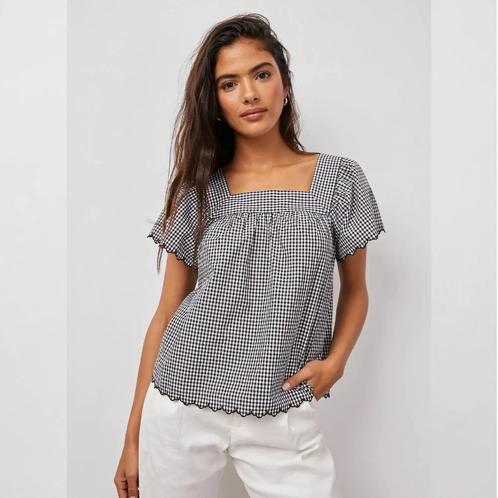 Harley Top Black Mini Gingham