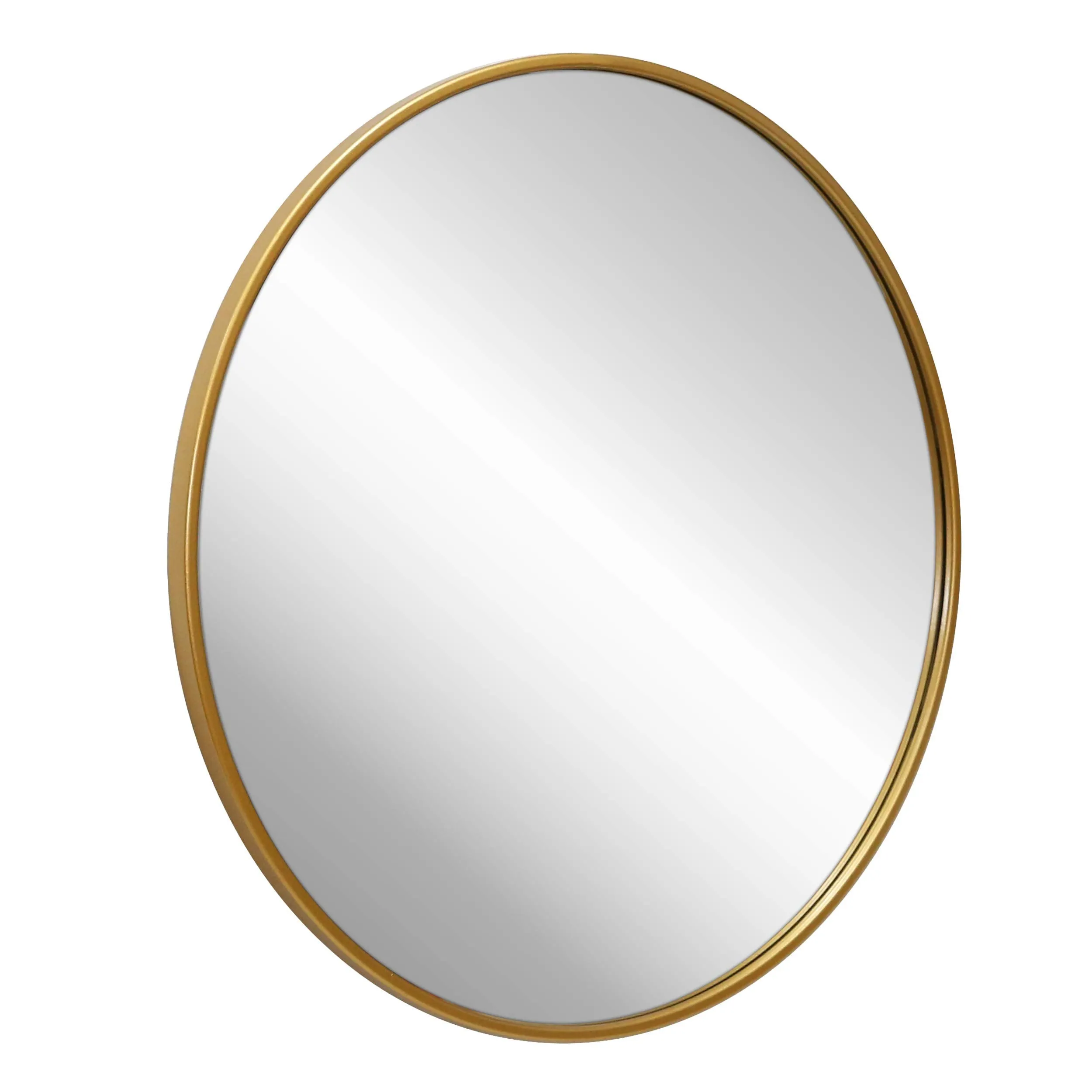 HBCY Creations Circle Wall Mirror Inch Round Wall Mirror for Entryways, Washrooms, Living Rooms and More (Gold, 24", framed)