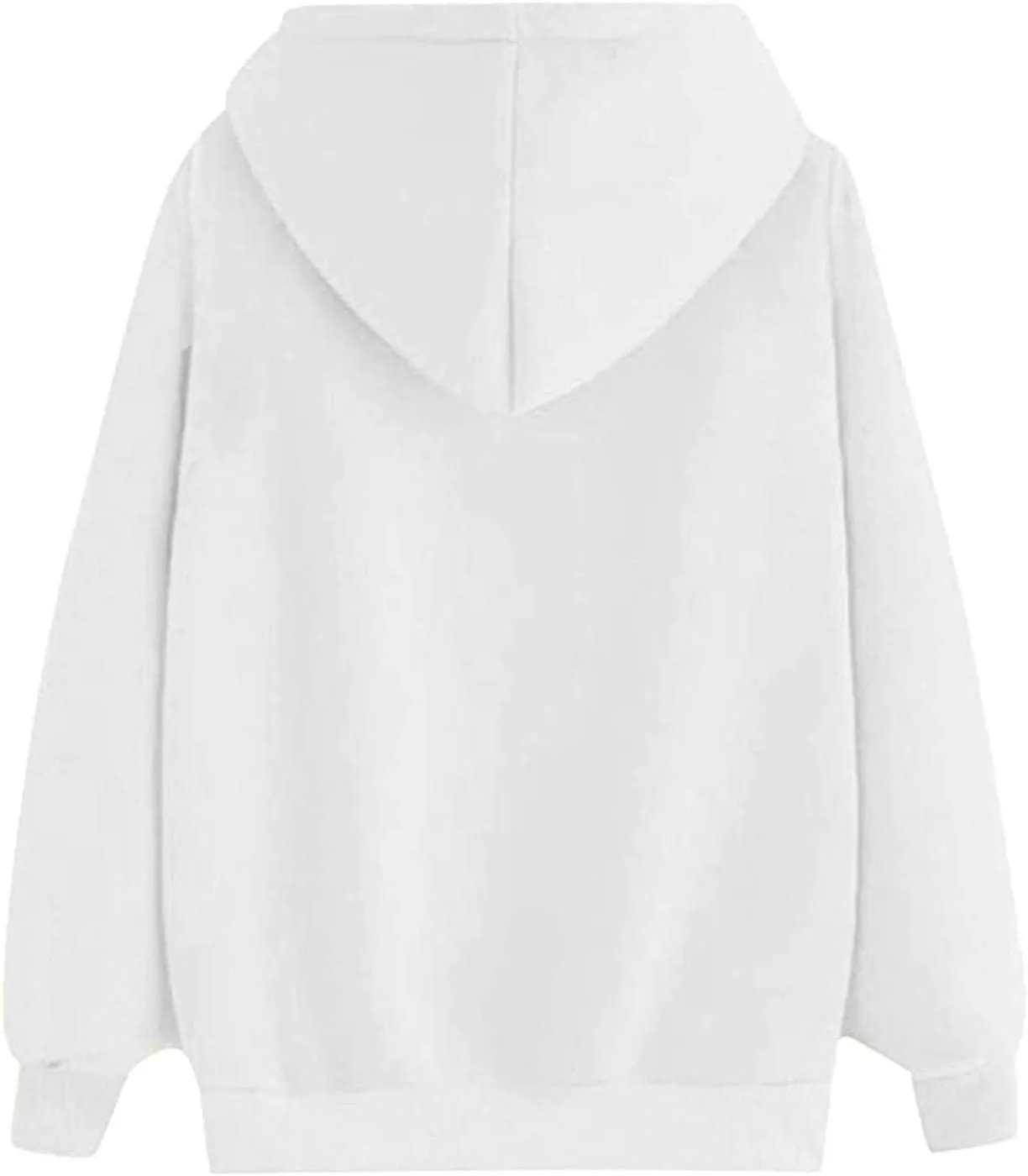 Heart Print Hoodies for Women Classic Valentine's Day Long Sleeve Sweatshirt Oversized Drawstring Pullover Pockets