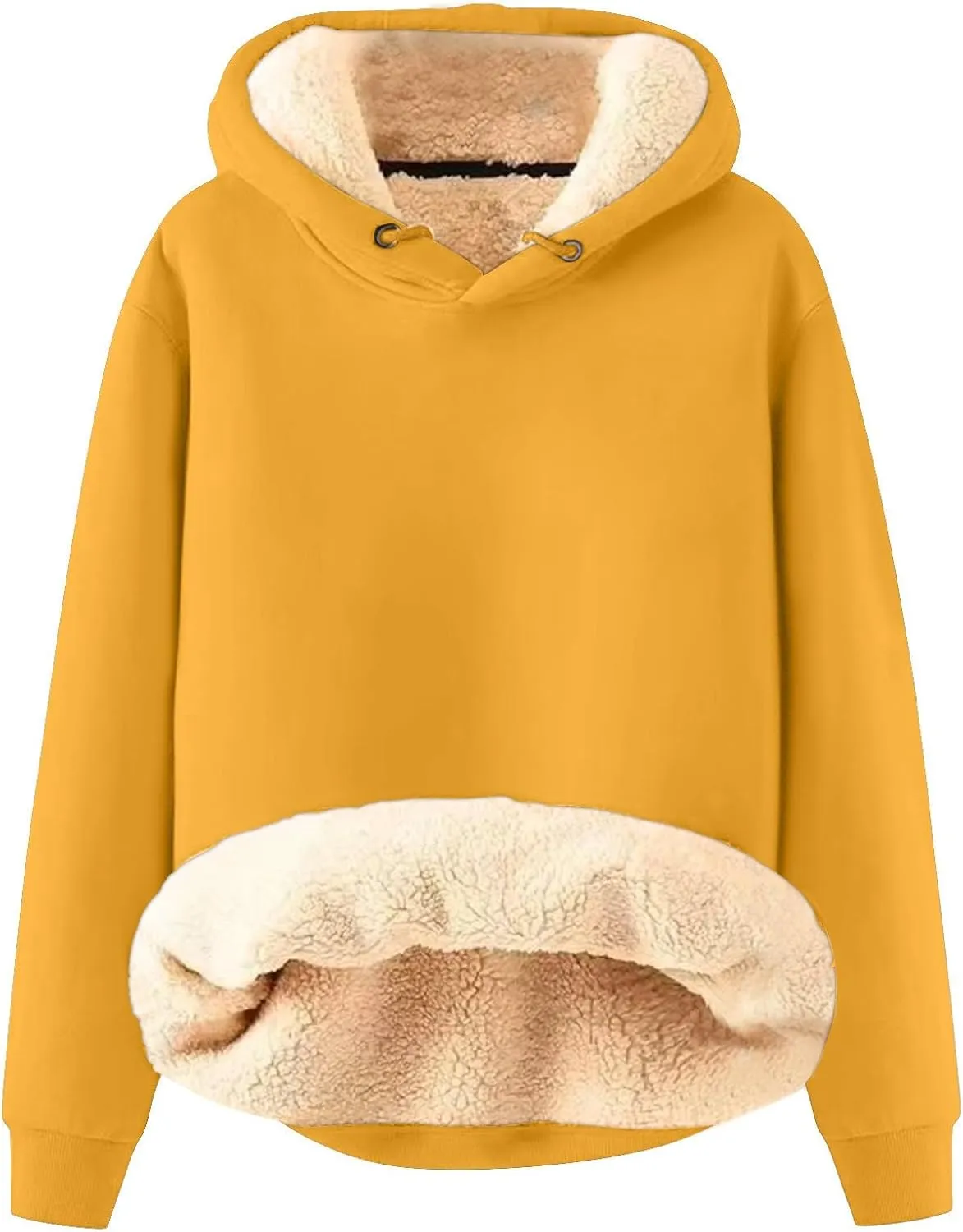 Hoodies for Men 2024 Heavyweight Fleece Sherpa Lined Hooded Sweatshirt Casual Thick Pullover Tops Winter Outfits
