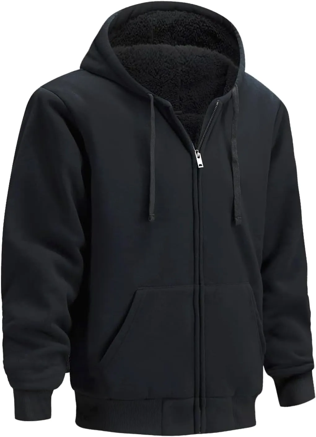 Hoodies for Men Heavyweight Sherpa Fleece Lined Sweatshirt Full Zip Up Thick Winter Coats Hooded Warm Jacket