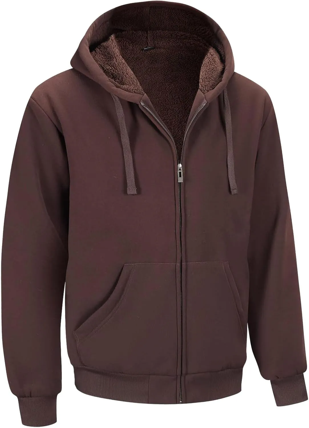 Hoodies for Men Heavyweight Sherpa Fleece Lined Sweatshirt Full Zip Up Thick Winter Coats Hooded Warm Jacket