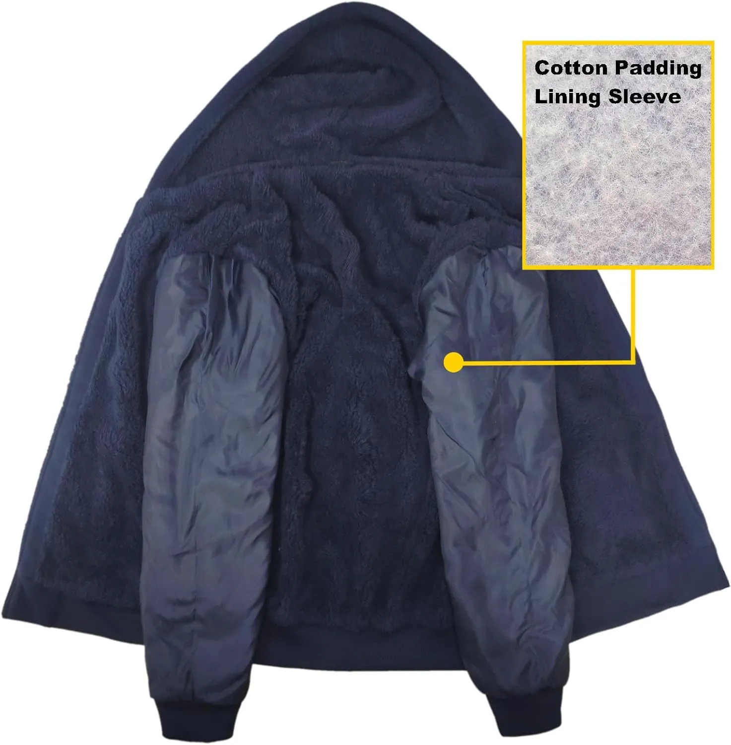 Hoodies for Men Heavyweight Sherpa Fleece Lined Sweatshirt Full Zip Up Thick Winter Coats Hooded Warm Jacket
