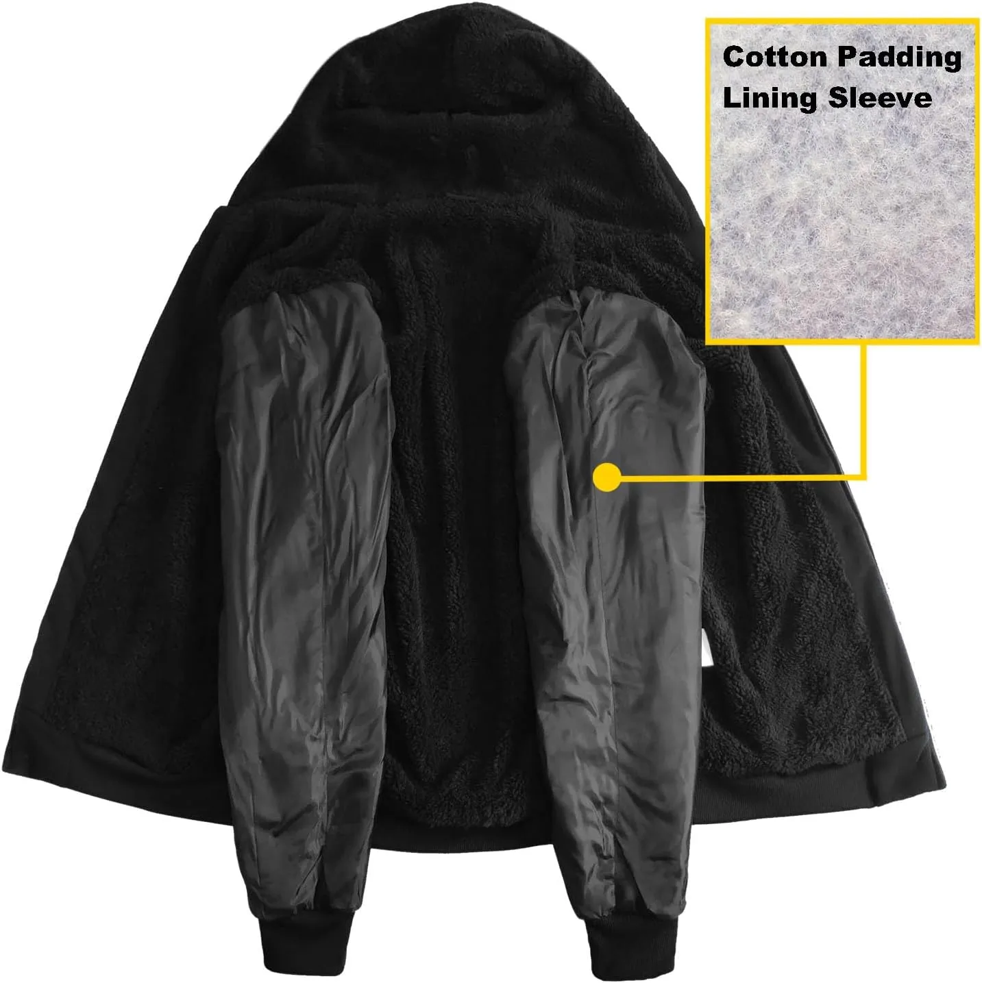 Hoodies for Men Heavyweight Sherpa Fleece Lined Sweatshirt Full Zip Up Thick Winter Coats Hooded Warm Jacket