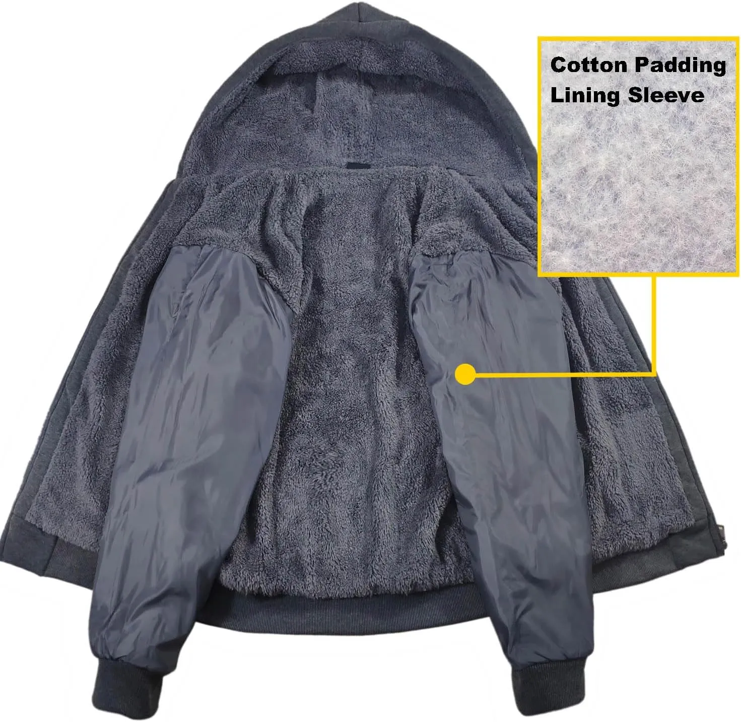 Hoodies for Men Heavyweight Sherpa Fleece Lined Sweatshirt Full Zip Up Thick Winter Coats Hooded Warm Jacket
