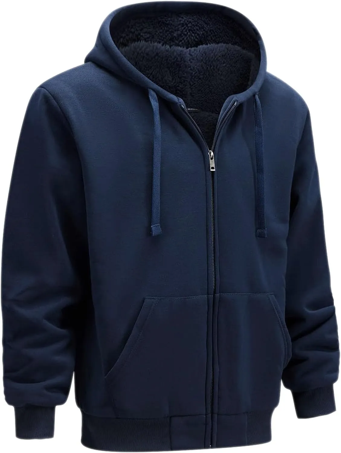 Hoodies for Men Heavyweight Sherpa Fleece Lined Sweatshirt Full Zip Up Thick Winter Coats Hooded Warm Jacket