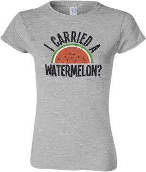 I Carried A Watermelon? - Womens Classic Retro Movie Organic Cotton Slogan T-Shirt