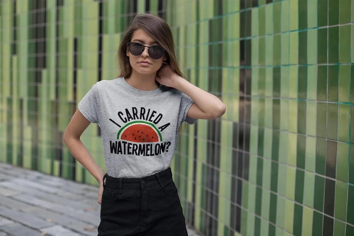 I Carried A Watermelon? - Womens Oversized Classic Retro Movie Organic Cotton Slogan T-Shirt