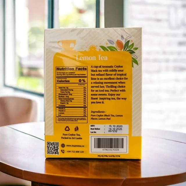 Inspire Lemon Tea 50g (25 Pyramid Tea Bags)