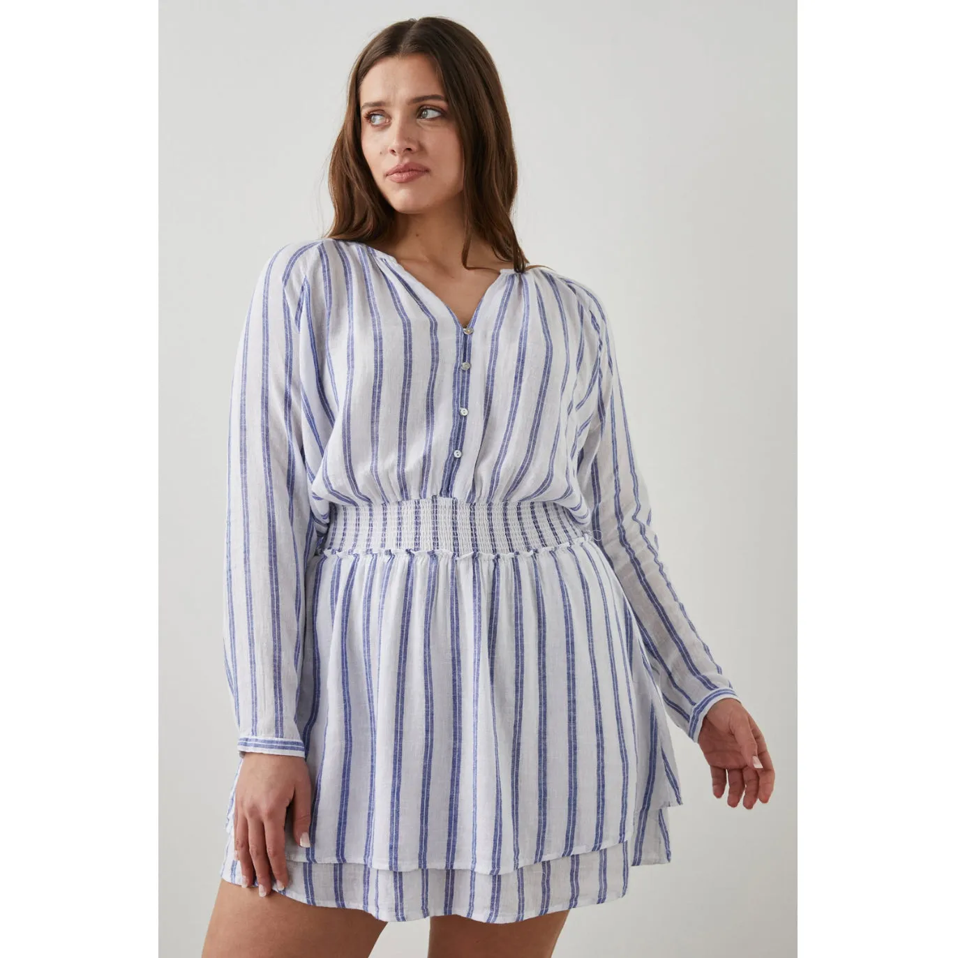 Jasmine Dress Blue Villa Stripe