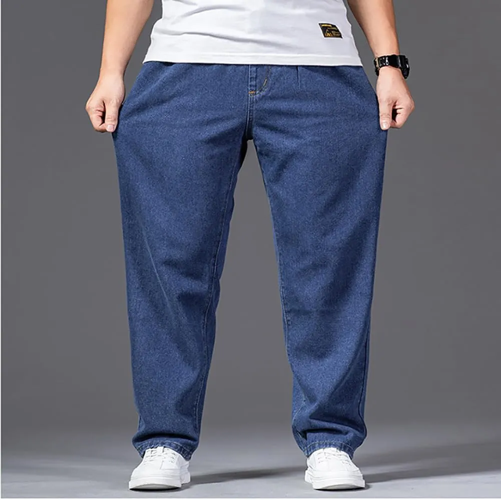 Jean Joggers for Men Loose Fit Elastic Waist Denim Pants
