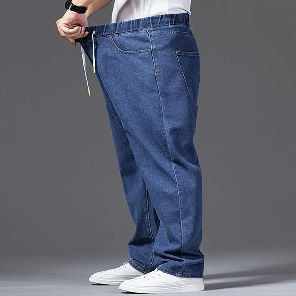 Jean Joggers for Men Loose Fit Elastic Waist Denim Pants