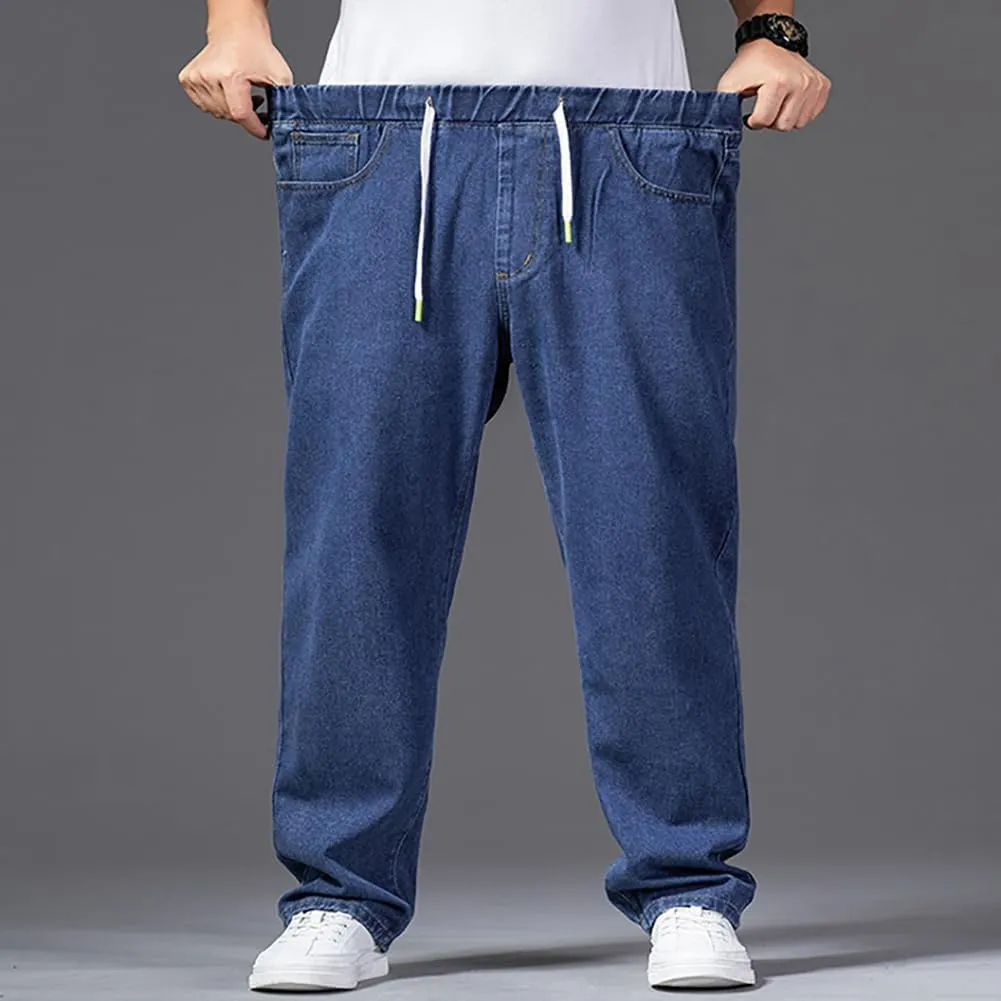 Jean Joggers for Men Loose Fit Elastic Waist Denim Pants