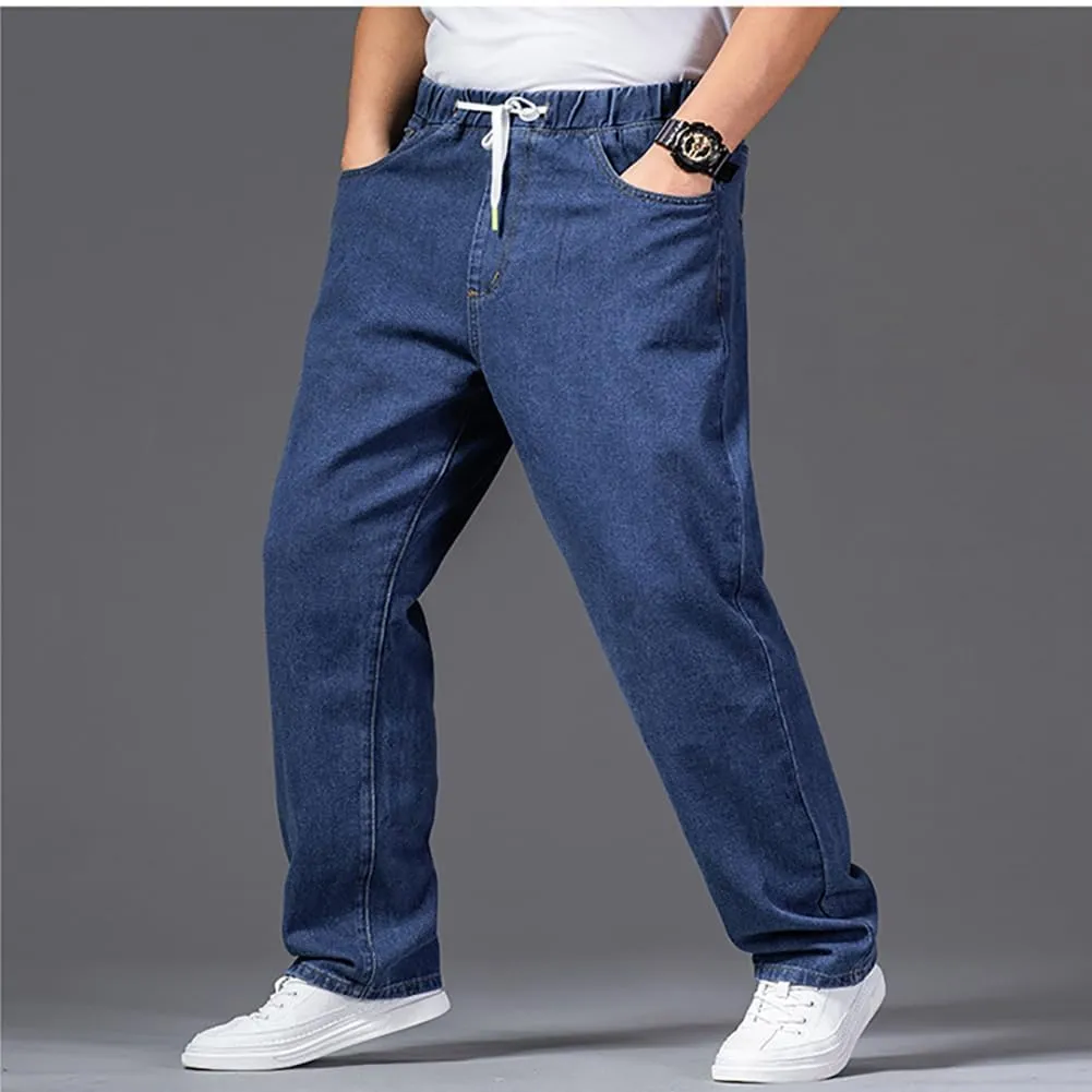 Jean Joggers for Men Loose Fit Elastic Waist Denim Pants