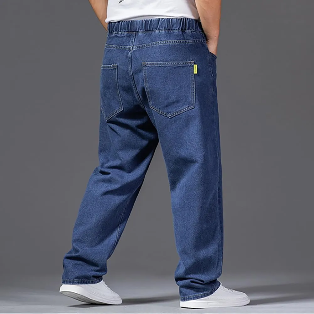 Jean Joggers for Men Loose Fit Elastic Waist Denim Pants
