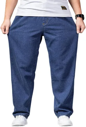Jean Joggers for Men Loose Fit Elastic Waist Denim Pants