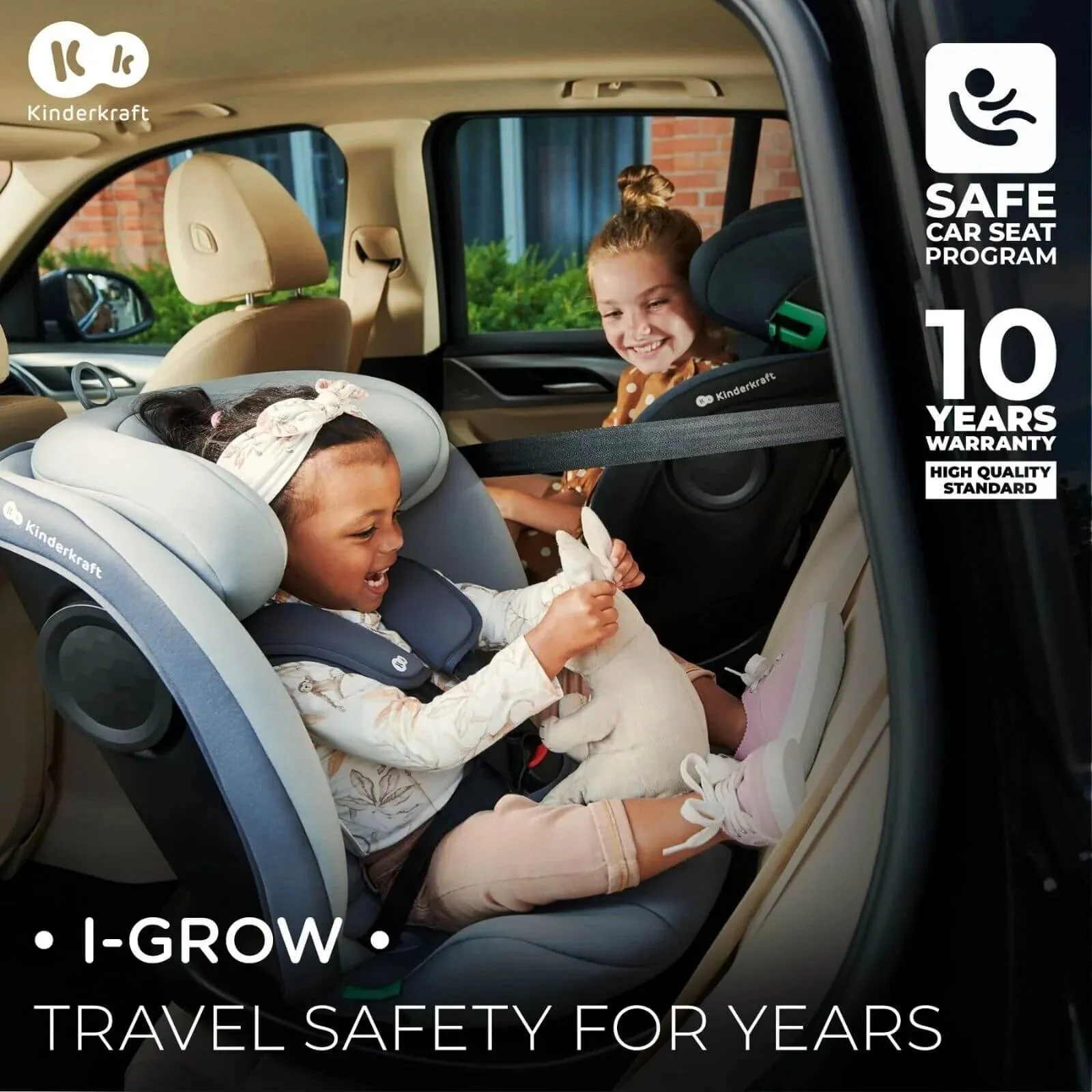 Kinderkraft i-Grow i-Size Car Seat (Birth to 12 Years) - Black