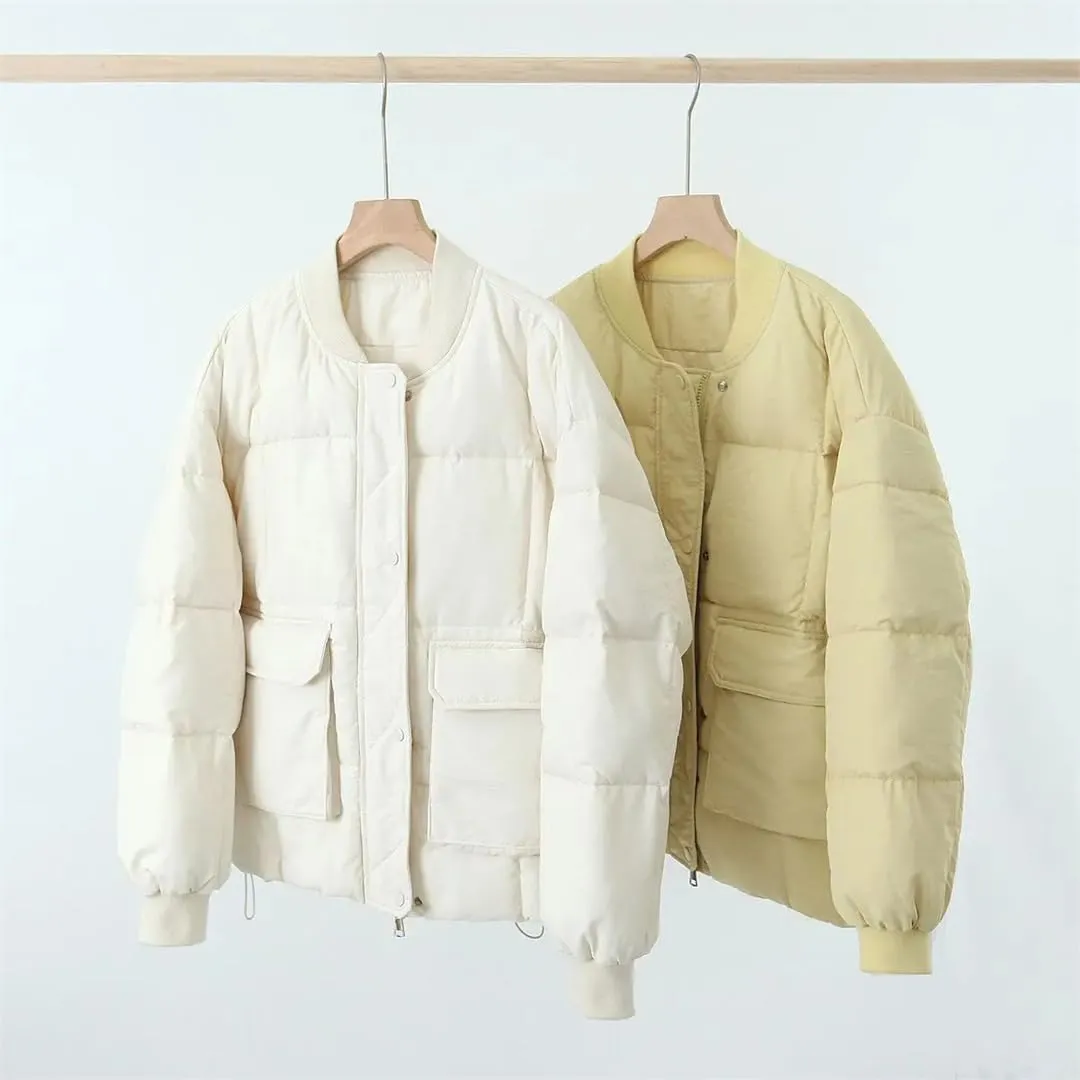 Korean Style Loose Thickened Cotton-Padded Coat Women Winter Warm Zipper Parka